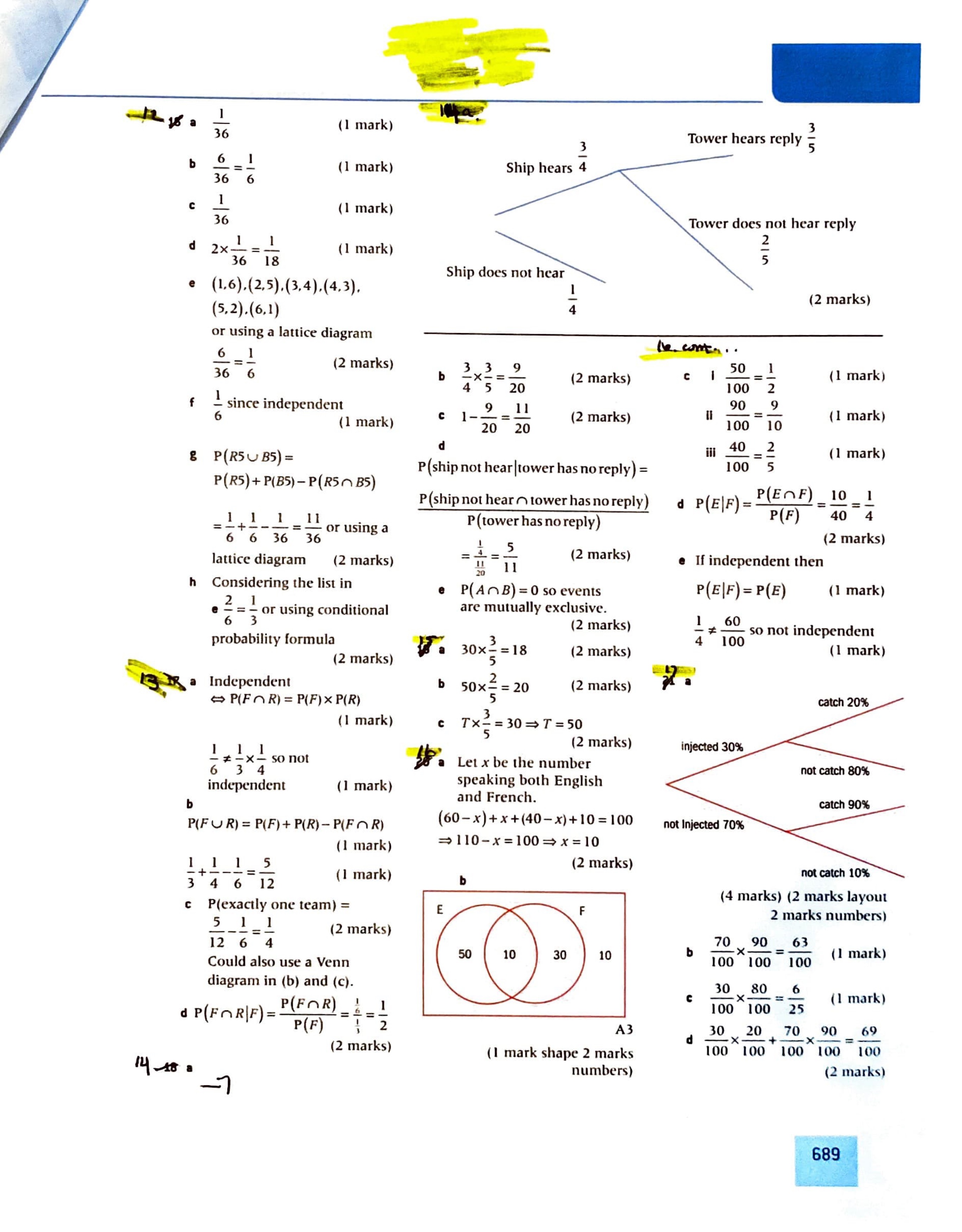 diagram le conte. . 6 _1 36 6 (2 marks) 3_9 (2