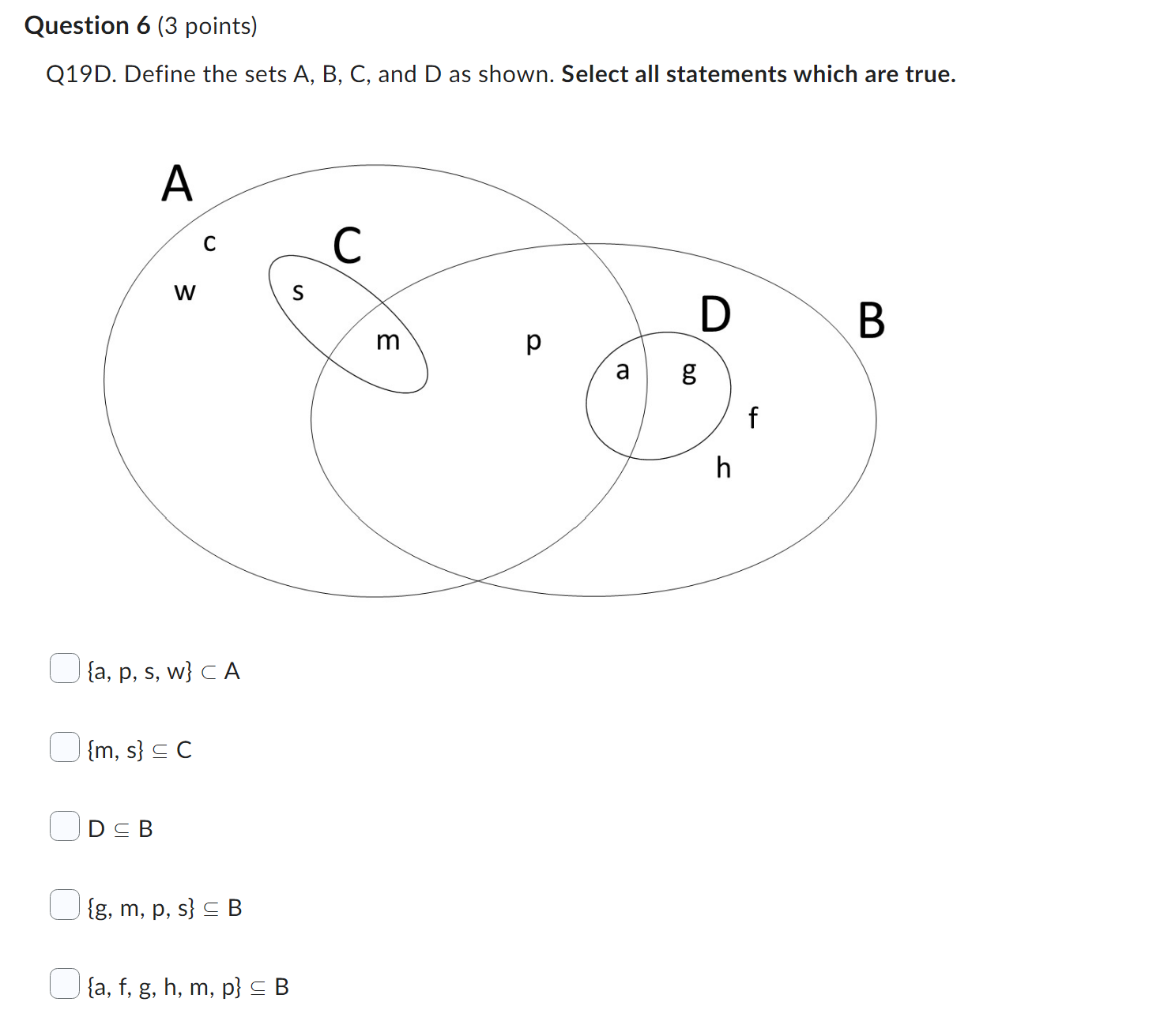 space after each comma is also required.) 5/ Question 3 (3 points)