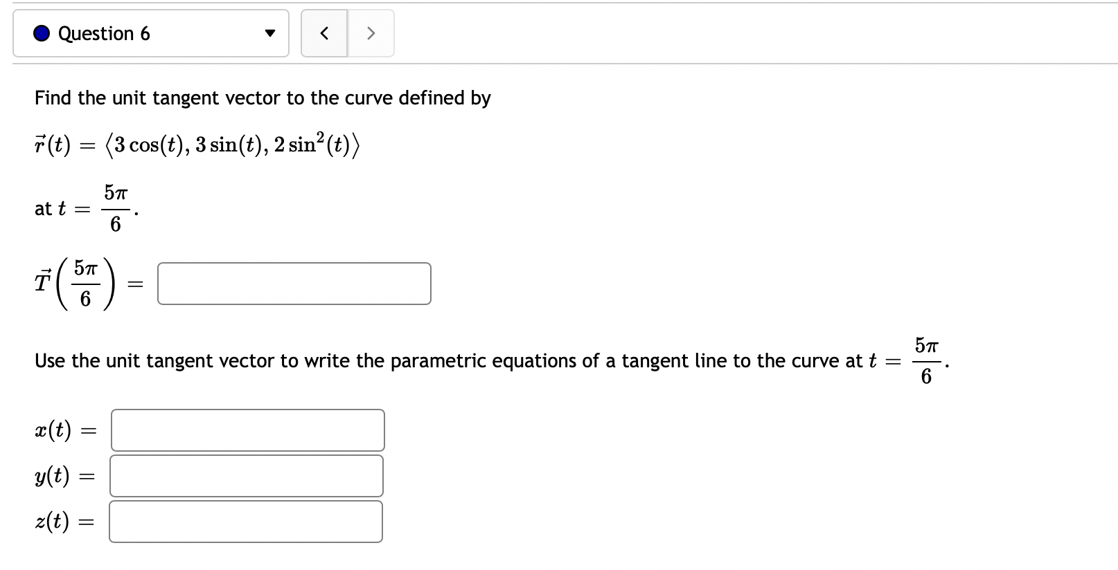 = Find T' (t) r'( t) = Question 5 > Let r(t)