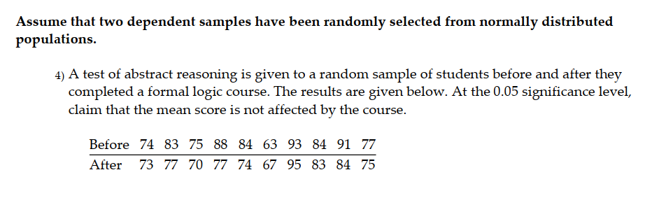 distributed populations. 4) A test of abstract reasoning is given to a
