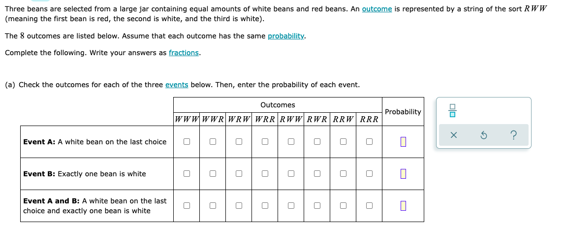  How would I approach this problem? Three beans are selected from