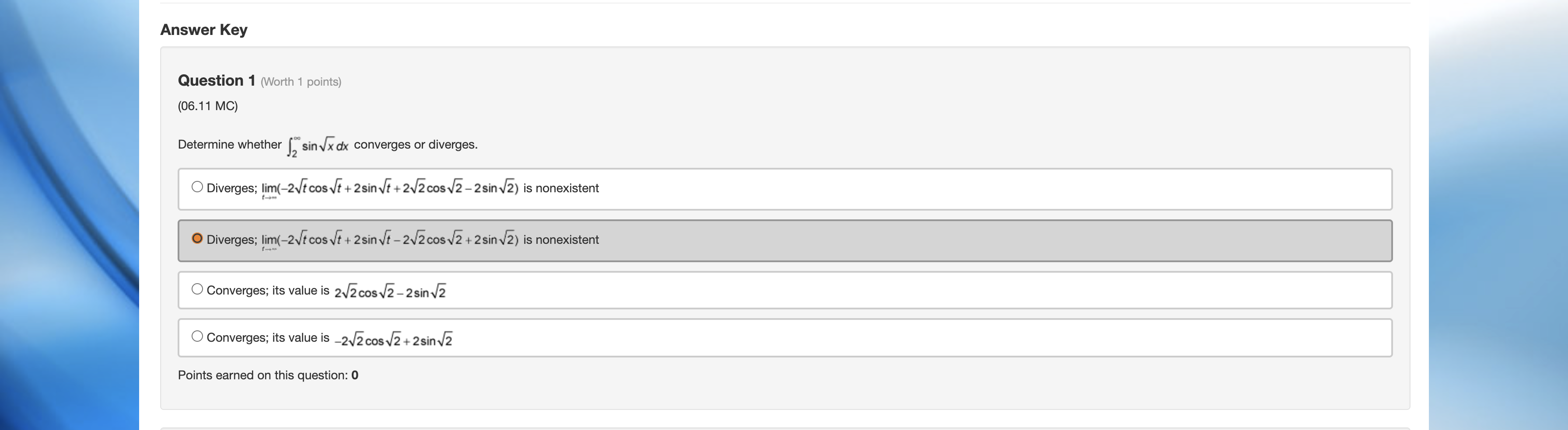 Answer Key Question 1 (Worth 1 points) (06.11 MC) Determine whether