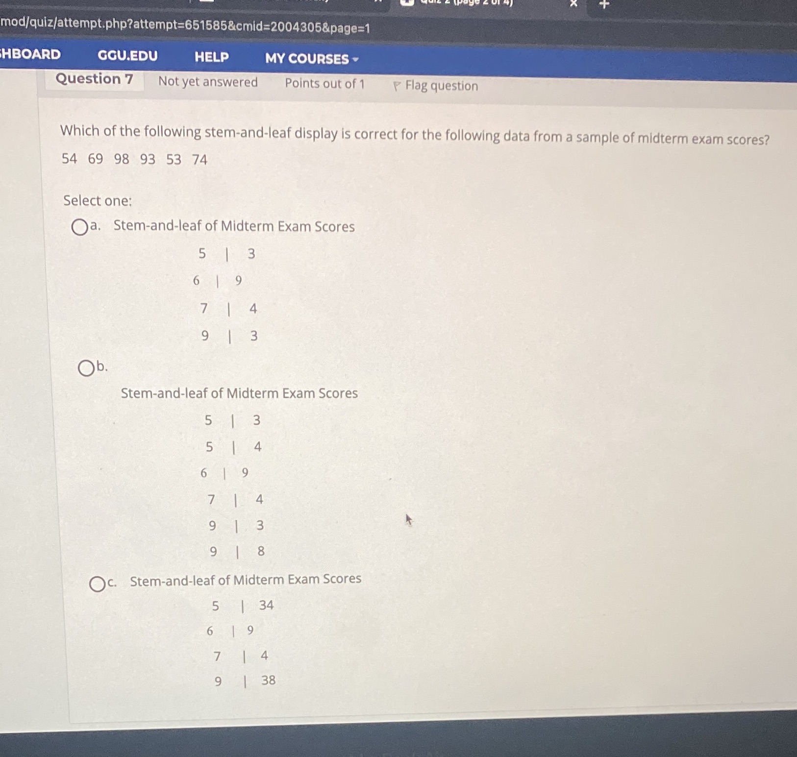 so confused. Thank you! mod/quiz/attempt.php?attempt=651585&cmid=2004305&page=1 HBOARD GGU.EDU HELP MY COURSES Question 7