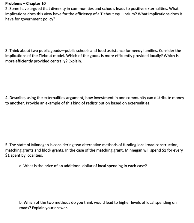 Problems Chapter 10 2. Some have argued that diversity in communities