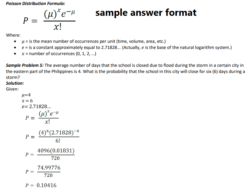 distribution with a mean of 2. [20 points] a. Find the probability