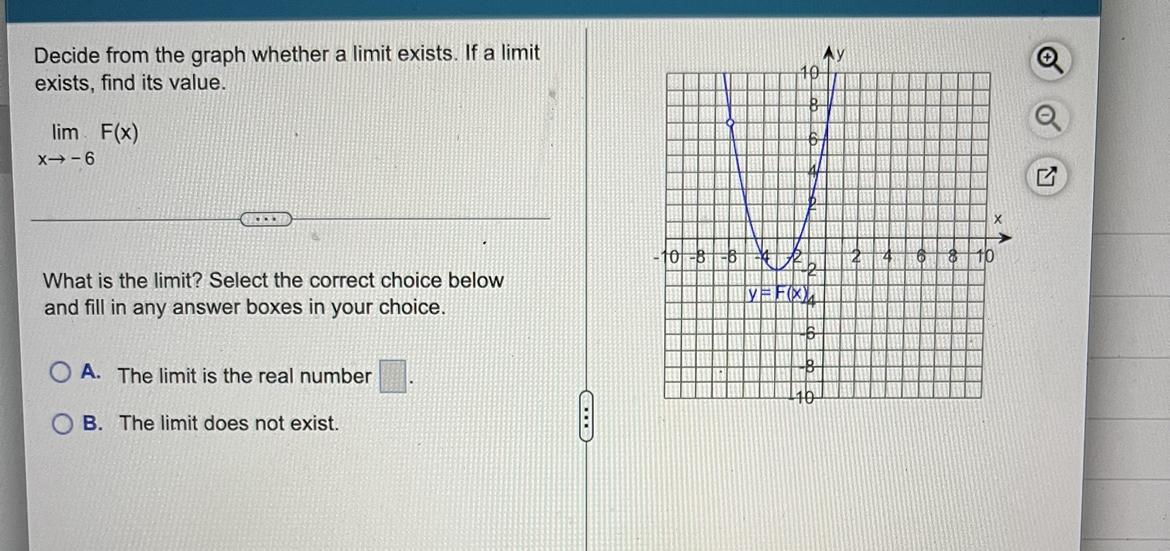  Decide from the graph whether a limit exists. If a limit