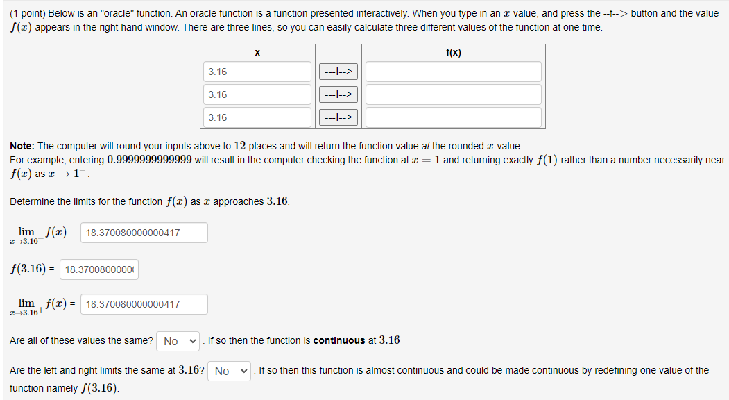  [1 point} Below is an "oracle" function. An oracle function is