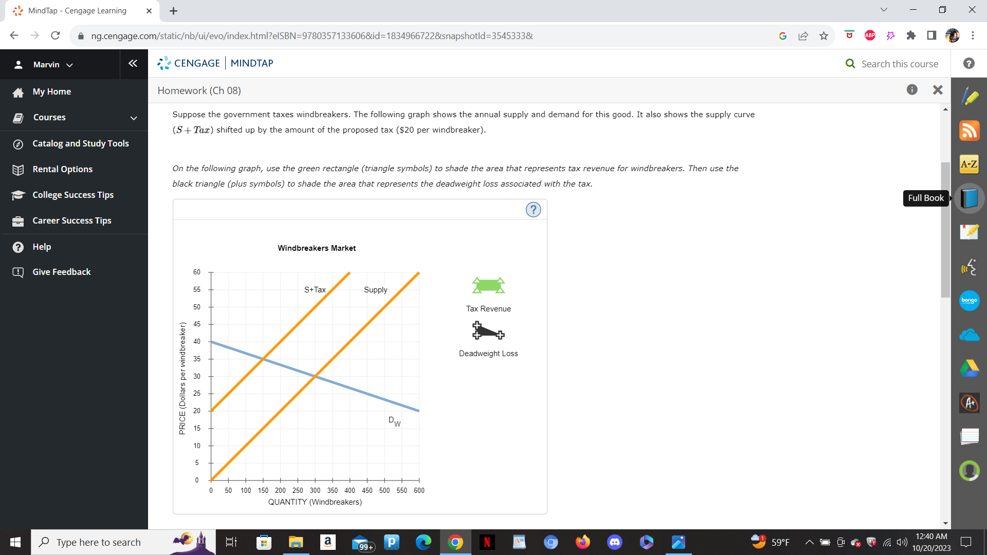 course ? My Home Homework (Ch 08) X Courses 50 Tax Revenue