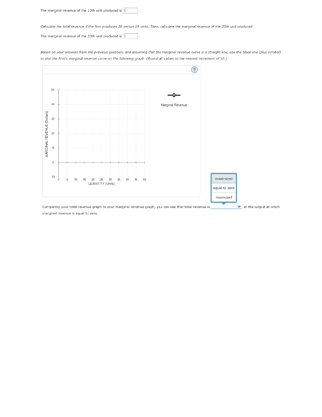 its own prices. Use the graph input tool to help you answer