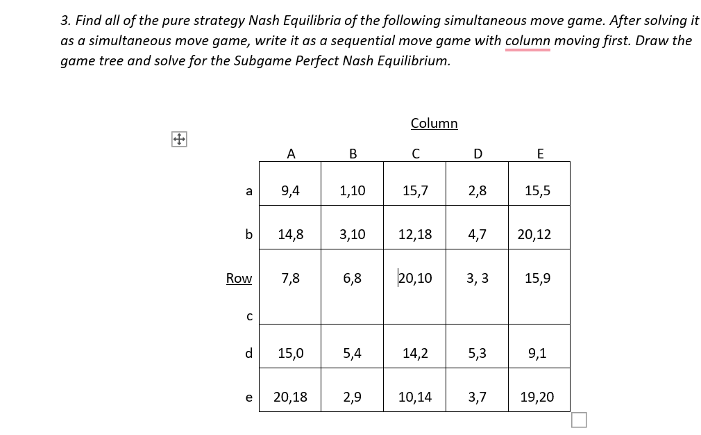 solving sequential (dynamic) games. 2. Briefly explain the difference in market structure