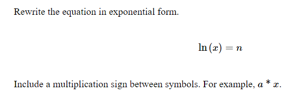 Sign between symbols. For example, a * a3. Solve for a: by