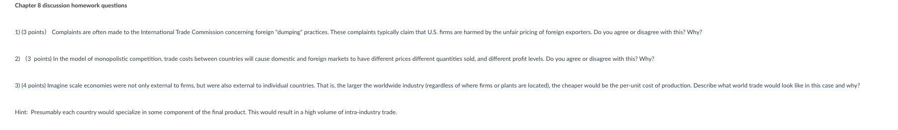  Chapter 8 discussion homework questions 1) (3 points) Complaints are often