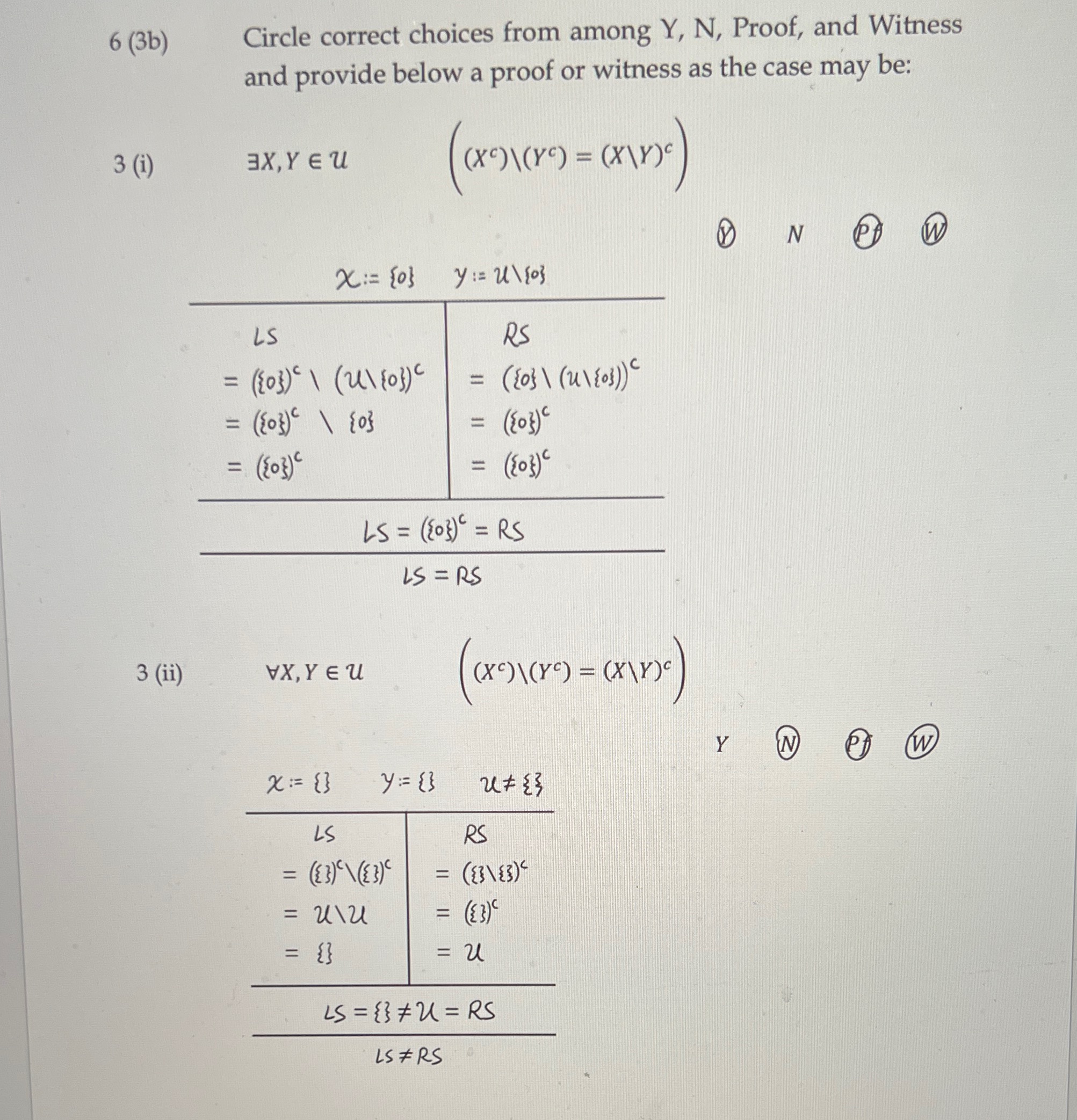  This is an example. 6 (3b) Circle correct choices from among
