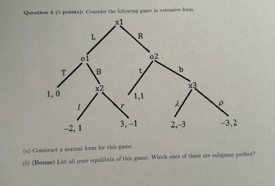 2 X' 25 w (a) Is this a game of perfect recall?