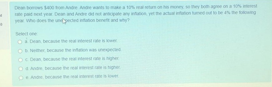 wants to make a 10% real return on his money, so they