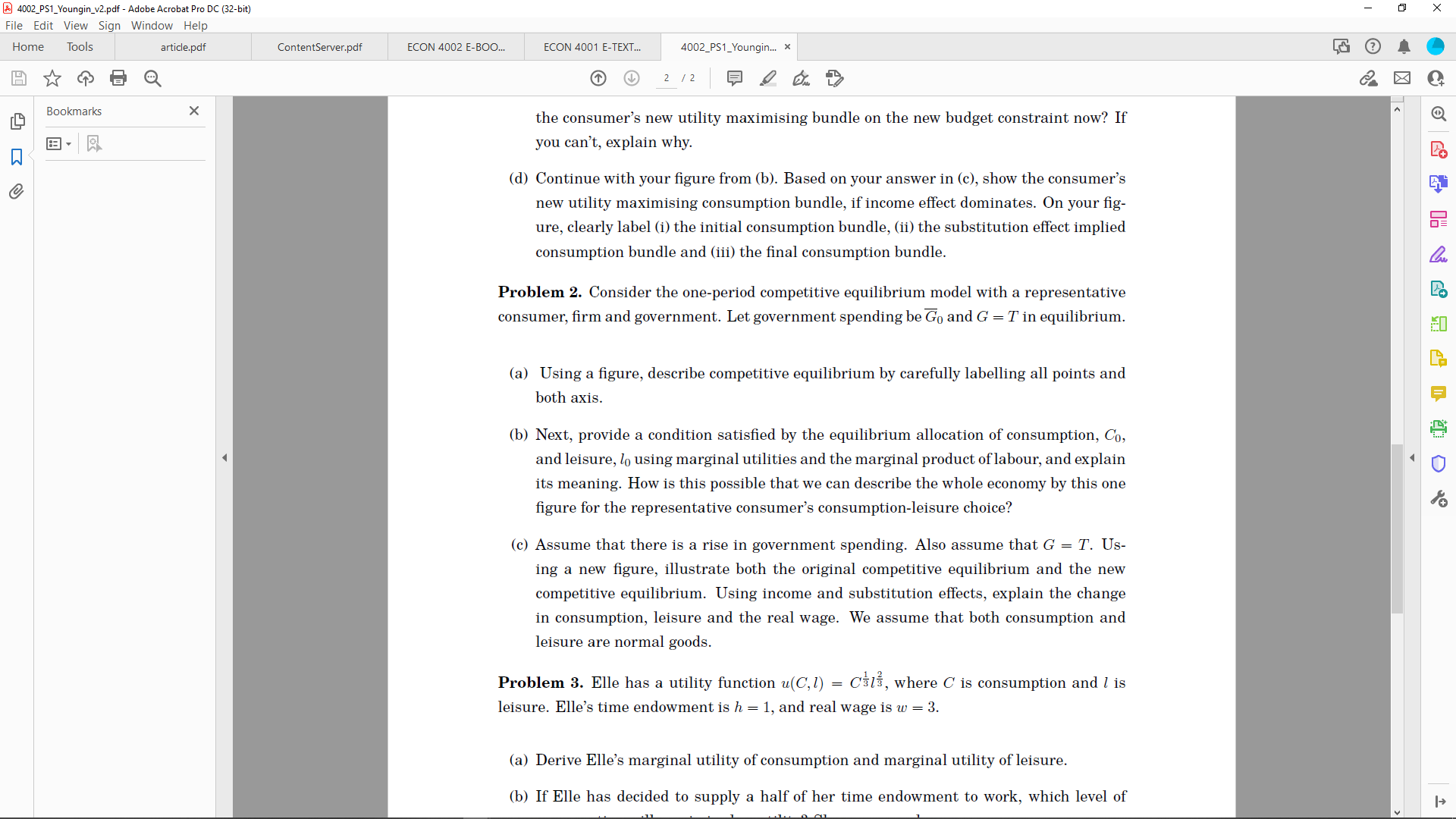 the total time endowment. The consumer's budget constraint is C wL +