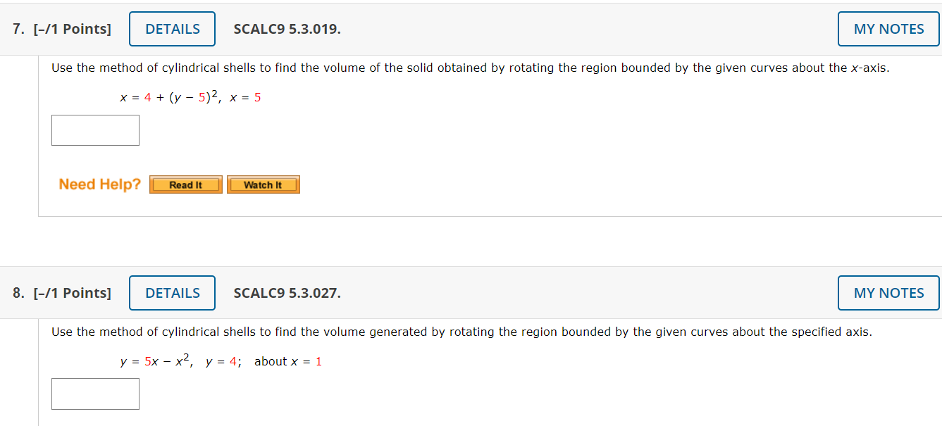the method of cylindrical shells to find the volume of the solid