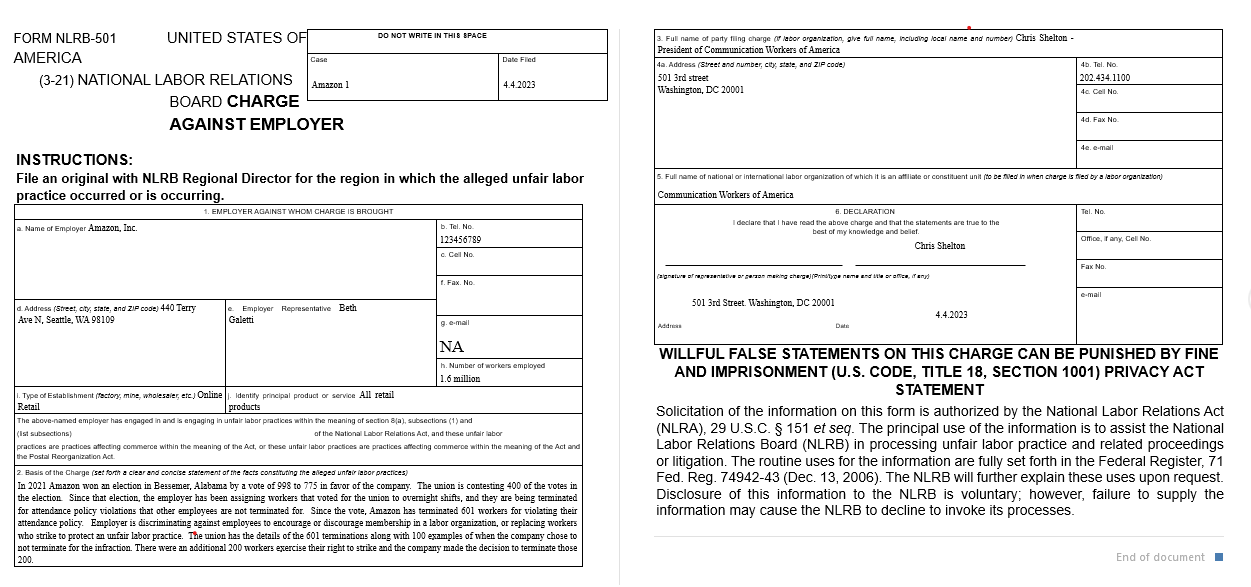 of labor organization, give fod name, Including local name and number) Chris