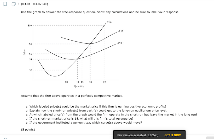 question. Show any calculations and be sure to label your response. MC