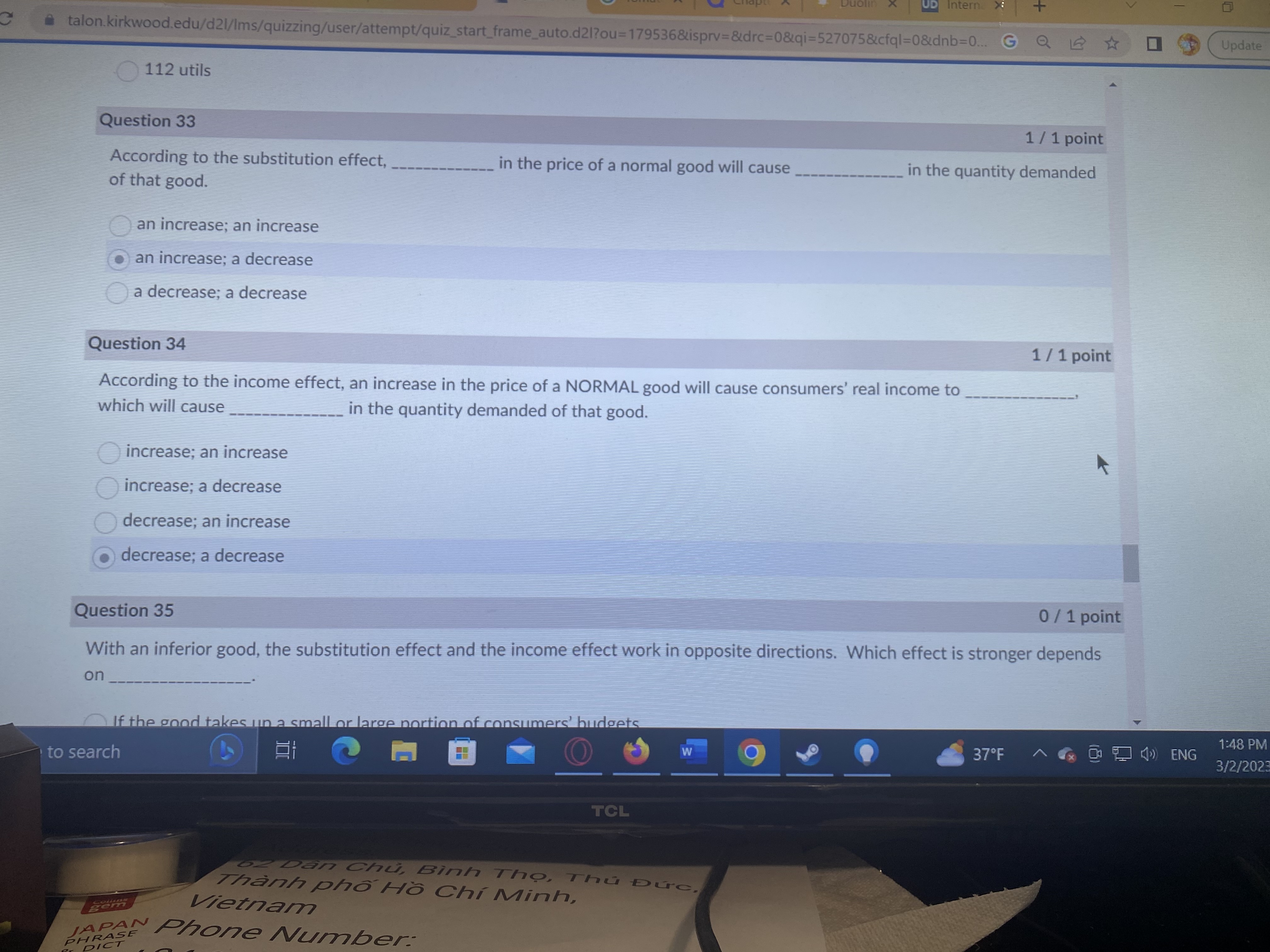 quantity: 2,500 price: $3.00; quantity: 1,500 Question 19 0 / 1 point