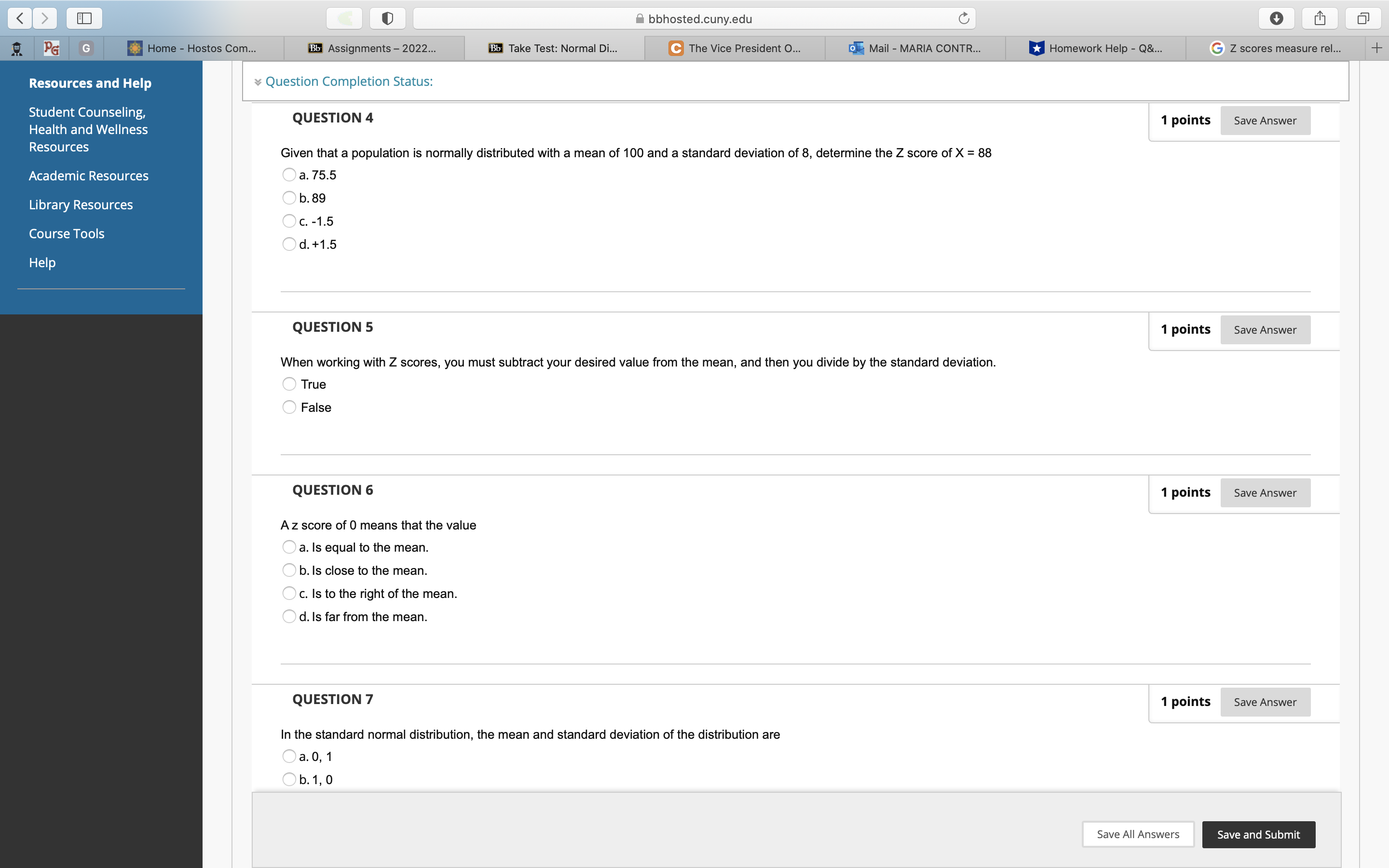 ny.edu :5 Question Completion Status: Take Test: Normal Di... QUESTION 1 Awarding