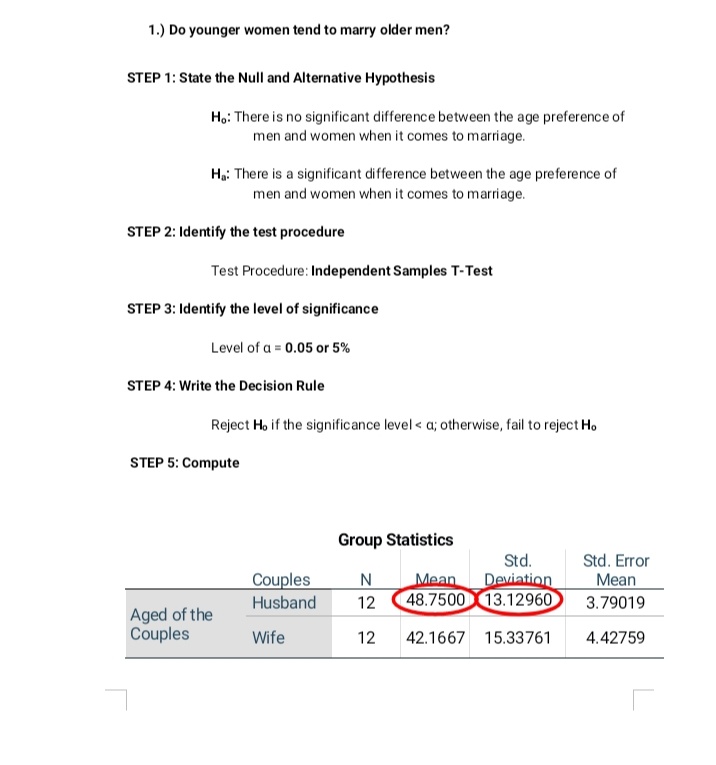 there significant differences in depression scores? Follow all the Steps discussed in