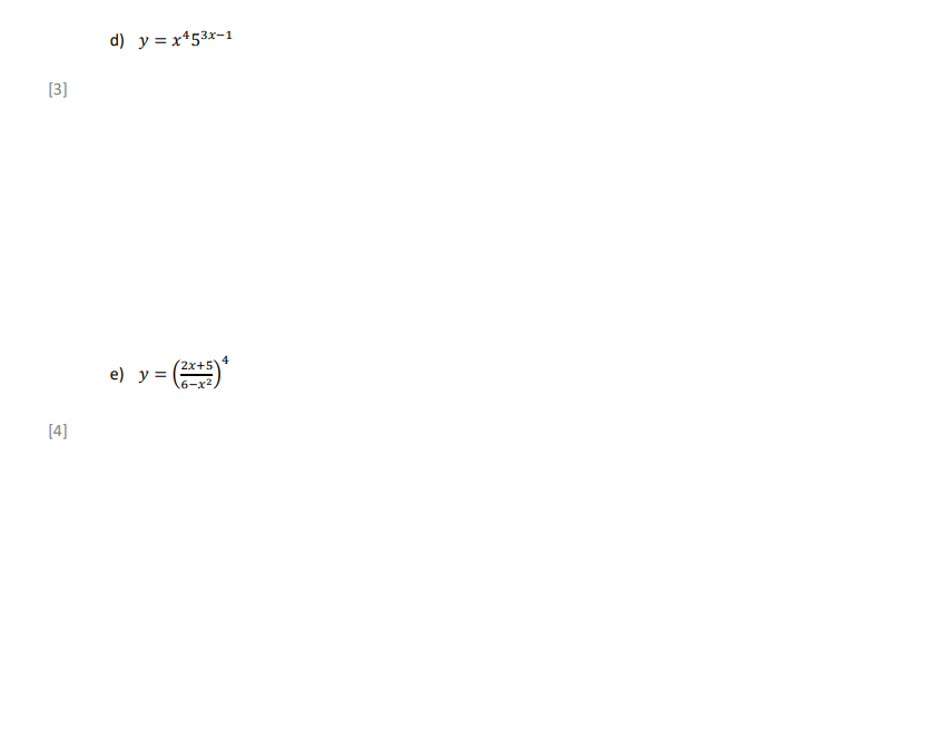 [4] Page 4 of 13 c) y = ecosx tan x [3]