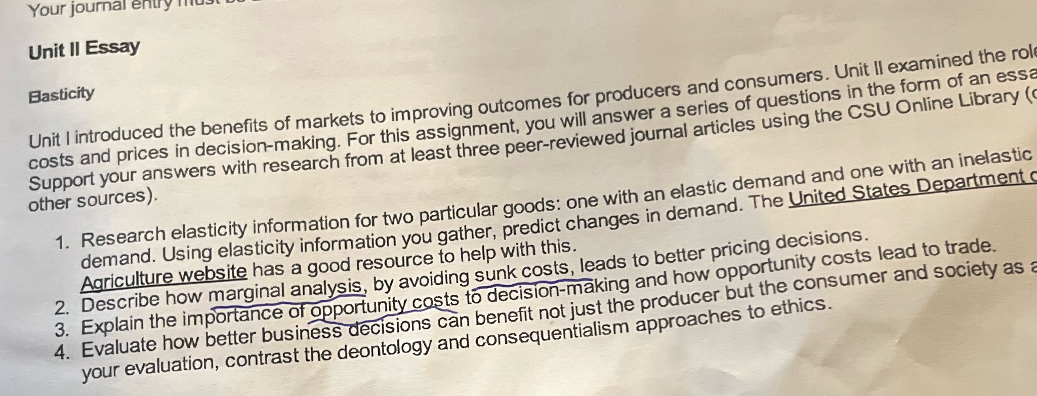  Your journal entry Unit II Essay Basticity Unit I introduced the