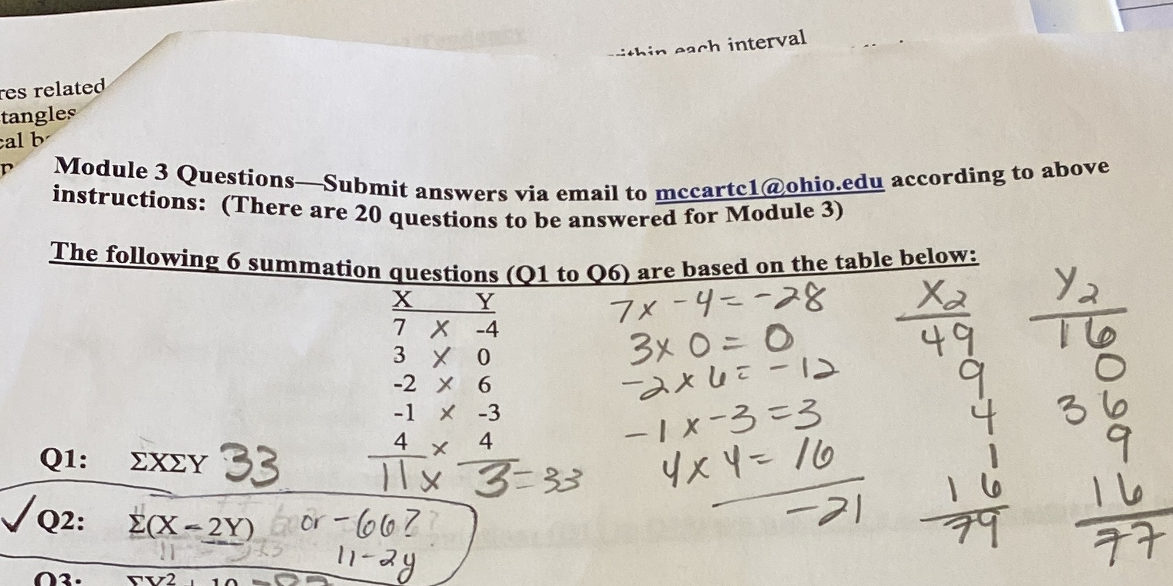tangles cal b D Module 3 Questions-Submit answers via email to mccartel@ohio.edu