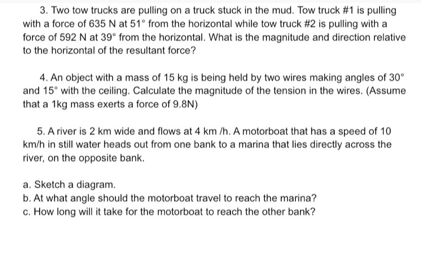 cosine law.For question 4 and 5, please explain them specificly and fully
