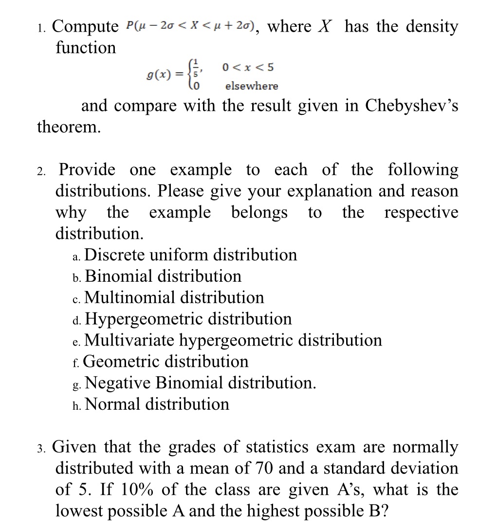 where X has the density 1. Compute 20 < X < +