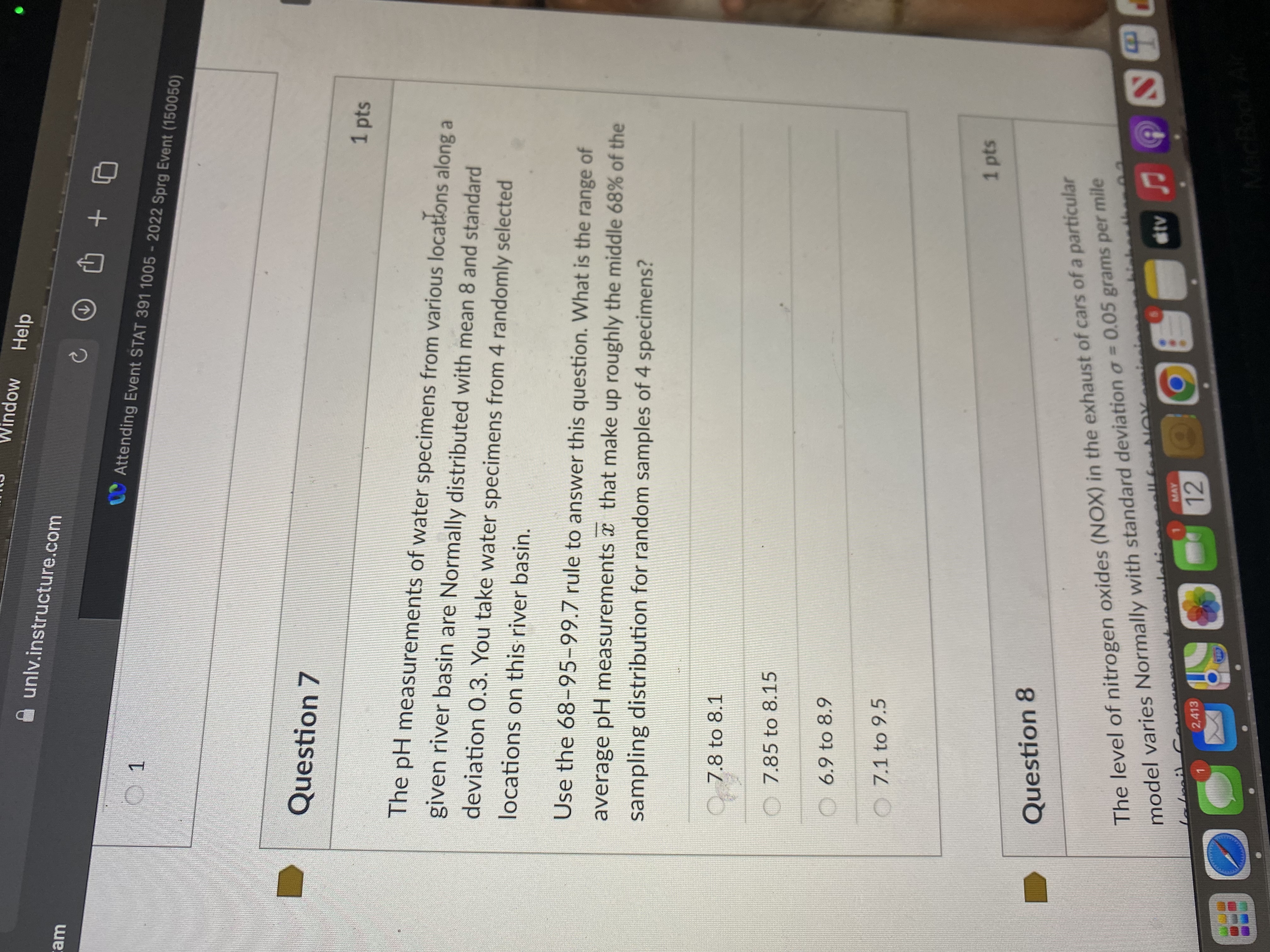 Window Help unlv.instructure.com am C + 5 0 1 Attending Event