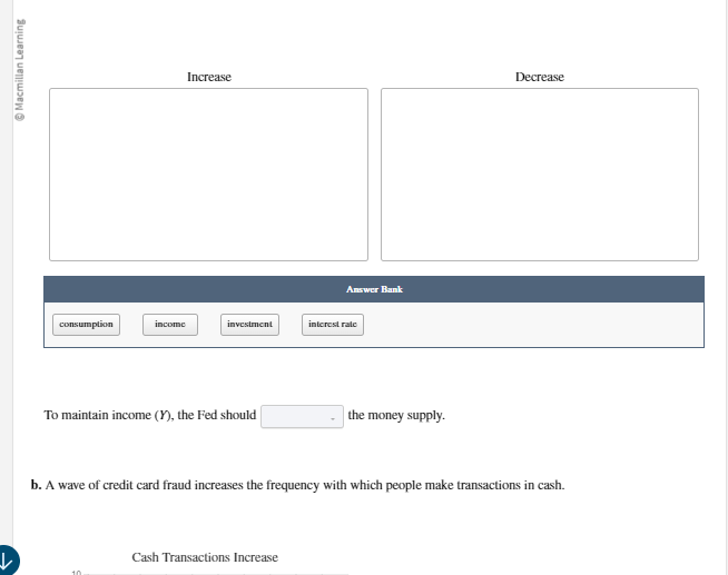 Use the /S-LM model to predict the short-run effects of each of
