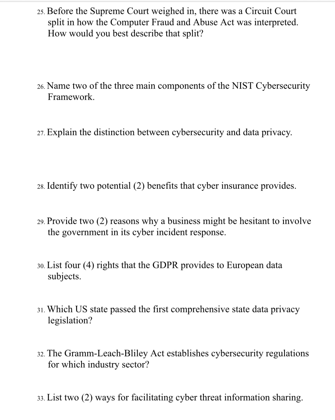 and their corresponding responsibilities with respect to a response to a significant