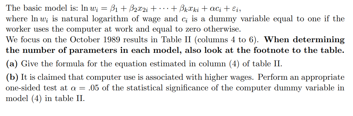 focus on the October 1989 results in Table II (columns 4 to