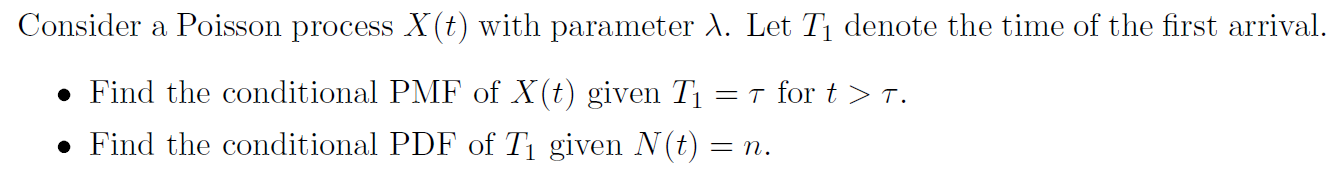 Poisson and Exponential problem. Consider a Poisson process X(t) with parameter