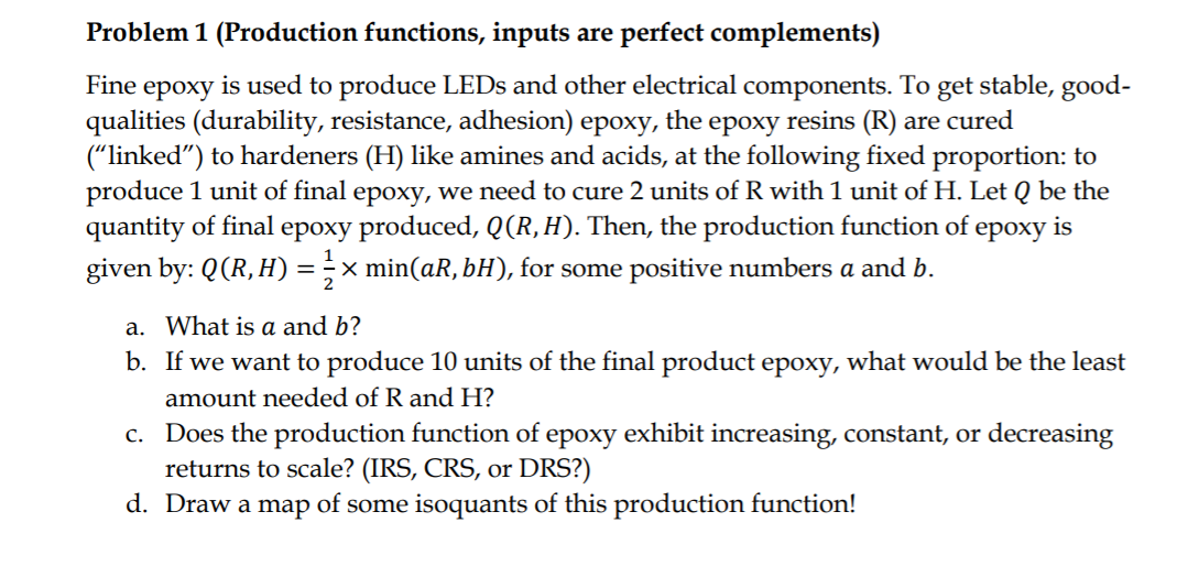 proportion: to produce 1 unit of final epoxy, we need to cure