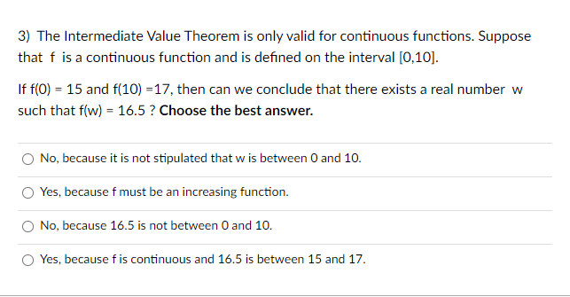 Suppose that f is a continuous function and is defined on the