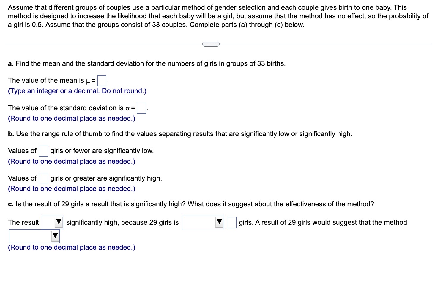 not effective) significantly high because 29 girls is (less than, greater than