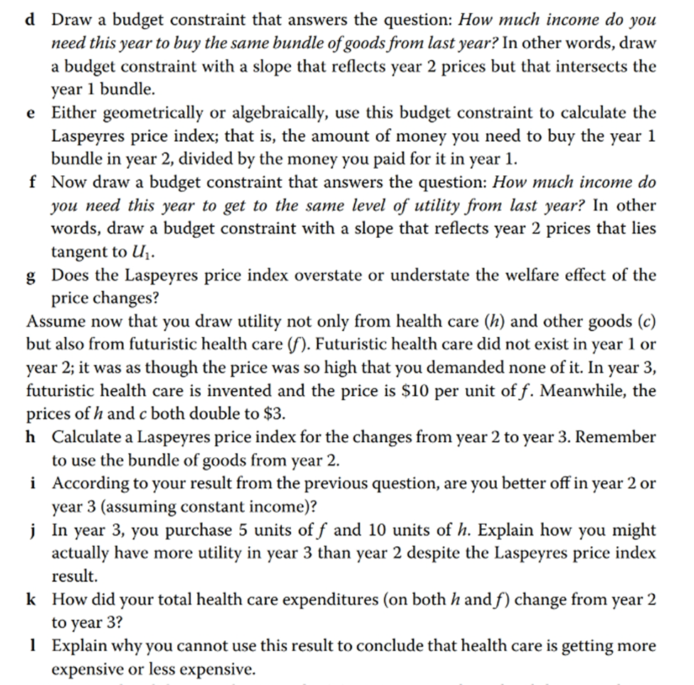 function over health care (/) and other goods () is given by