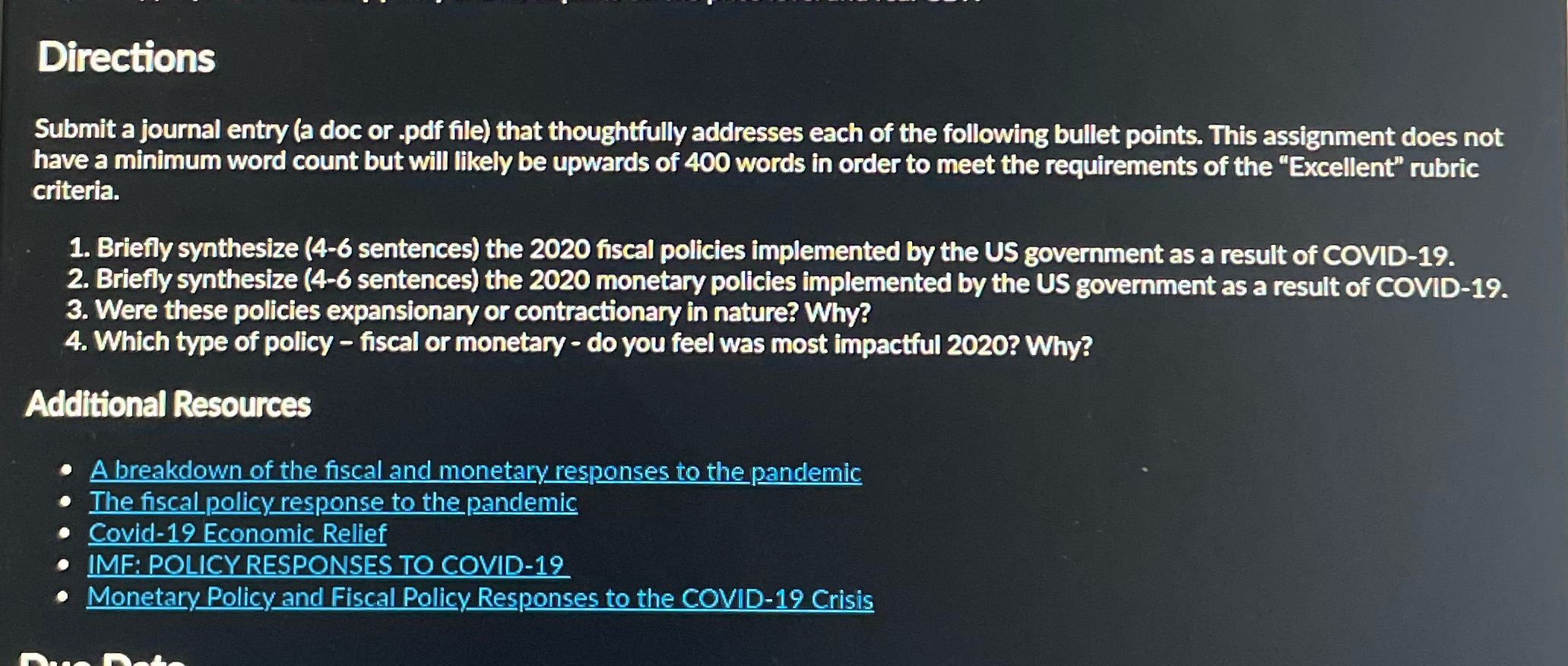 thoughtfully addresses each of the following bullet points. This assignment does not