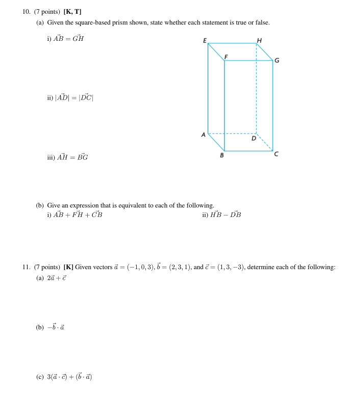 to each of the following. i) AB + FH + CB ii)