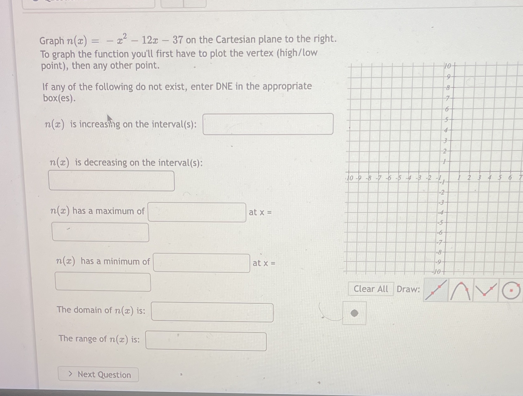 plane to the right. To graph the function you'll first have to