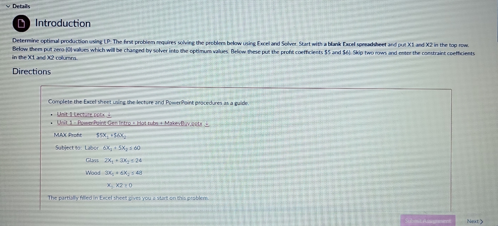 requires solving the problem below using Excel and Solver. Start with a