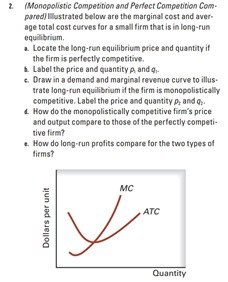 the marginal cost and average total cost curves for a small firm