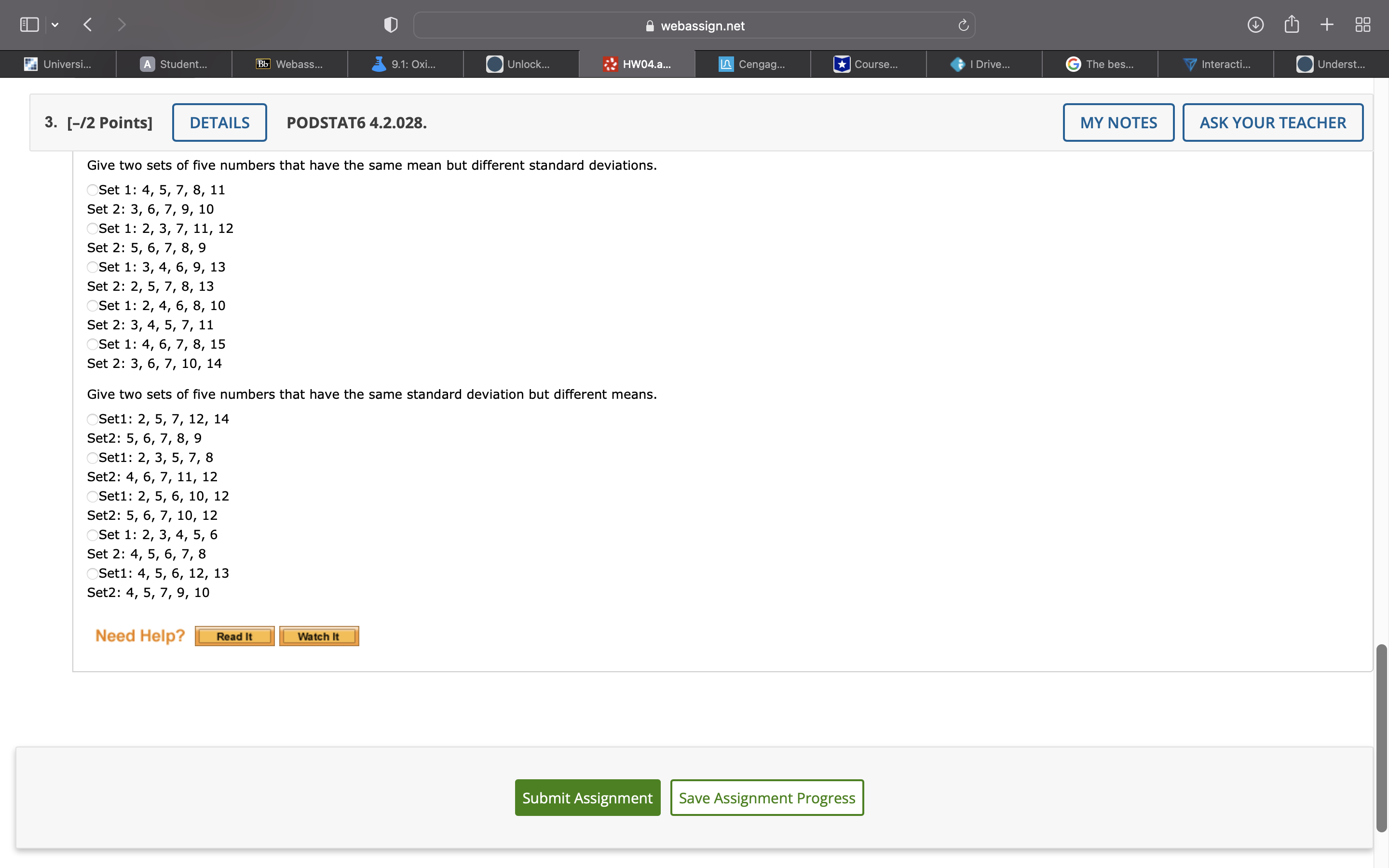 measure relative variation. For example, a standard deviation of $1 would be