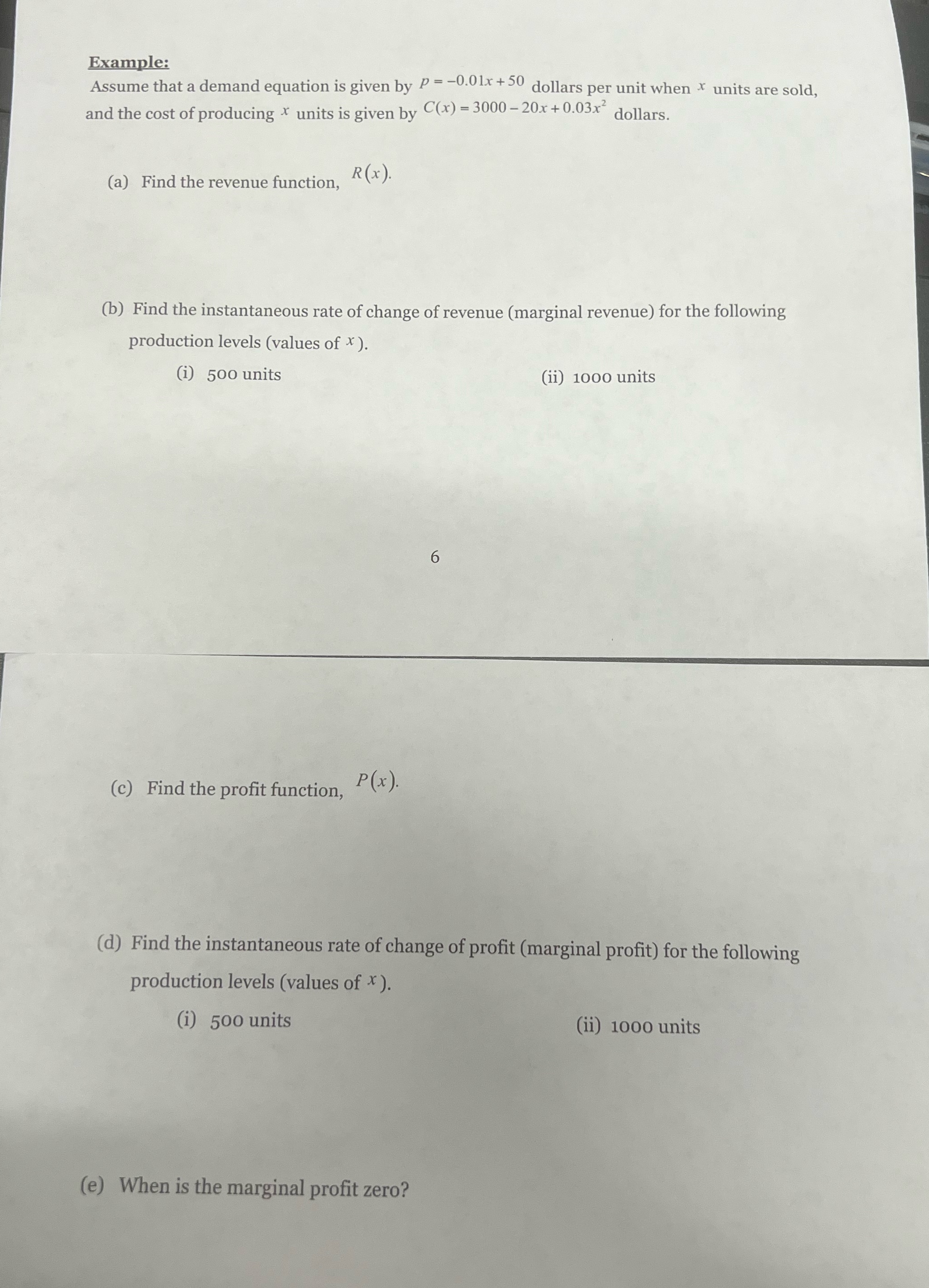  Example: Assume that a demand equation is given by P =