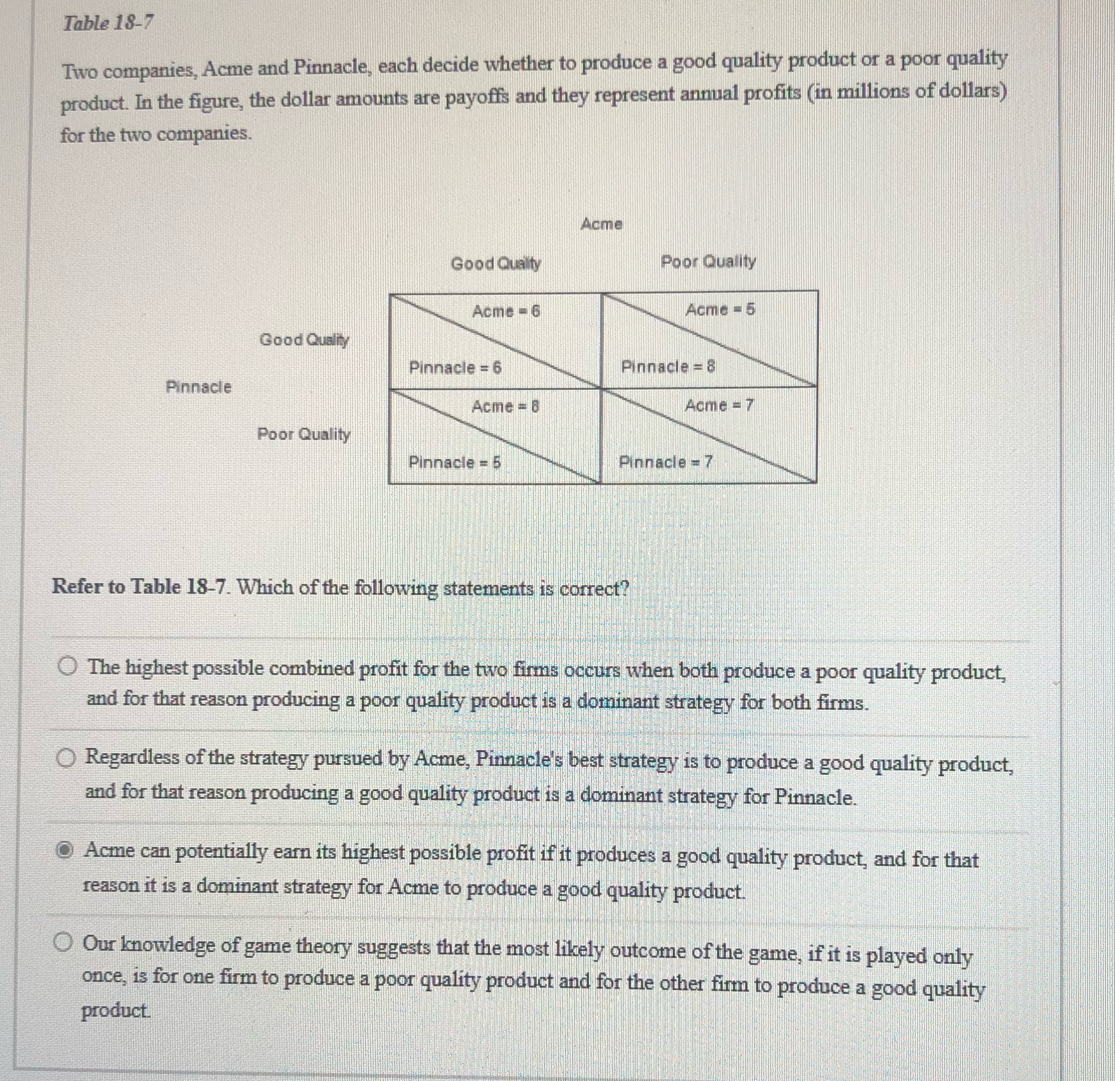 produce a good quality product or a poor quality product. In the