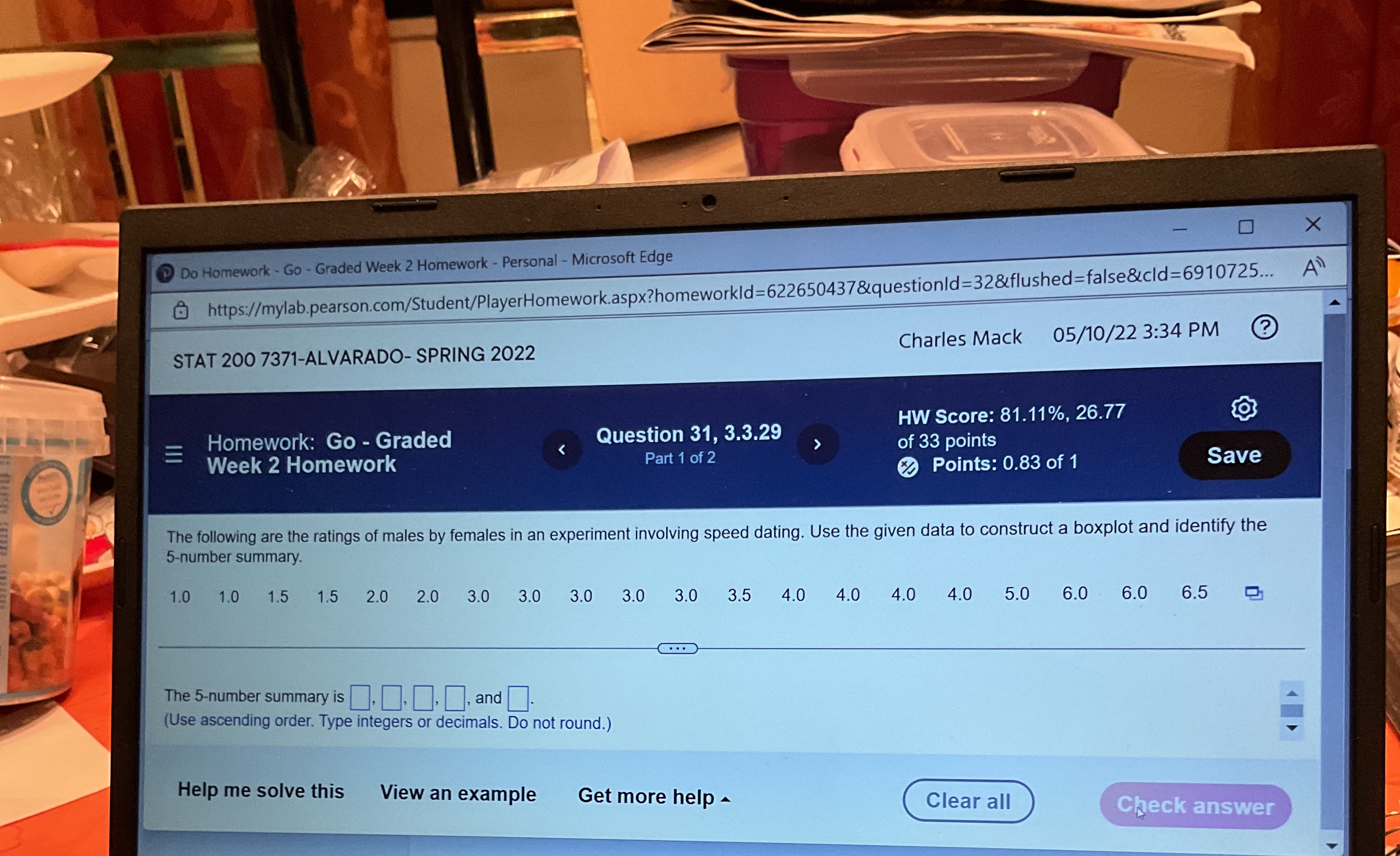 Personal - Microsoft Edge https://mylab.pearson.com/Student/PlayerHomework.aspx?homeworkld=622650437&questionld=32&flushed=false&cld=6910725... A Charles Mack 05/10/22 3:34 PM (?