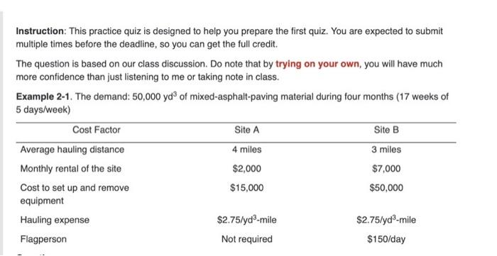  Instruction: This practice quiz is designed to help you prepare the